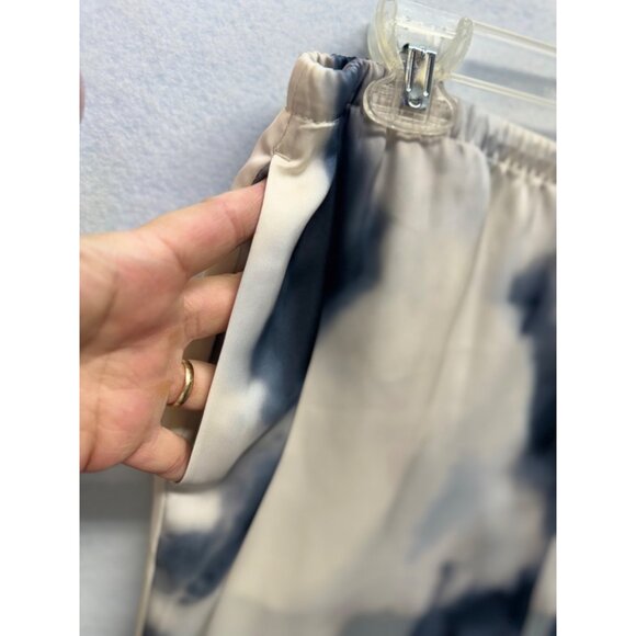H&M Tie-Dye Elastic Waist Satin Pants With Side Pockets Size Large - Picture 3 of 9